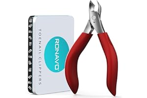 Toenail Clippers for Thick Nails & Ingrown Toenail Treatment.Heavy Duty Professional Toe Nail Clippers for Men&Elderly,Large Toenail Scissors for Seniors/Mens/Women,Long Handle Safety Strong RONAVO