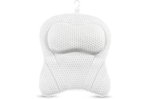 efluky Poduszka do wanny, antypoślizgowa, szybkoschnąca, nadaje się do prania w pralce, poduszka SPA z 6 wydajnymi przyssawkami, luksusowa poduszka pod kark z workiem na pranie i kulą do kąpieli, nadaje się do wanien i spa