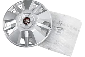 Enjoliveur original Fiat, 15", avec emblème rouge de Fiat et anneaux de fixation 1374086080