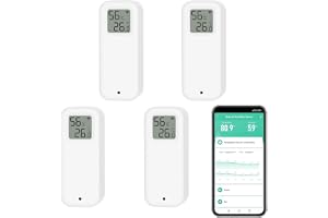 Digital termometer, hygrometer, temperatur- och fuktighetssensor WiFi med oberoende magnetfolie, temperatursensor för kalibre