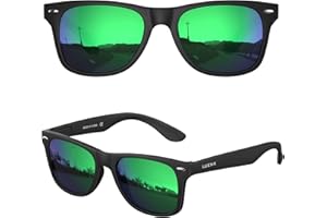 LUENX Men Sunglasses Polarised Lens Retro Classic Shades - UV 400 Protection 54MM Driving Fishing Golf with Accessories