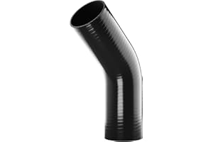 SILICONE HOSE UK 45 degree Silicone Turbo and Coolant Reinforced Hose Elbow ID: 30mm - Black