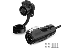 CNLINKO LP12 connettore circolare a 6-Pin con assemblaggi di cavi da 1 metro, connettore elettrico industriale impermeabile IP68 per attrezzature da esterno, Connettori cilindrici M12 (6 Poli)