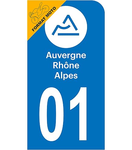 Autocollants Immatriculation HADEXIA Département 01 Ain - Lot De 2, 45x100mm