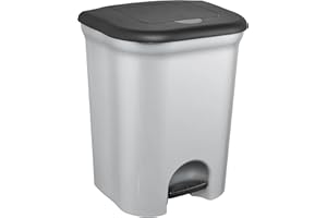 keeeper Pattumiera a Pedale con 2 Contenitori per Rifiuti, 2x 11 L, Torge, Argentato