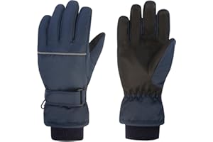 Azarxis Dziecięce rękawice narciarskie, zimowe, wodoodporne, wiatroszczelne, ciepłe, do ekranu dotykowego, snowboardowe, dla chłopców i dziewcząt