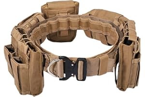 LAIKE Ceinture Molle Tactique pour YAKEDA Militaire extérieur en Cinq pièces en Nylon 1000D détachable réglable Tactique équipé pour Airsoft Paintball CS Jeu dEntraînement Chasse