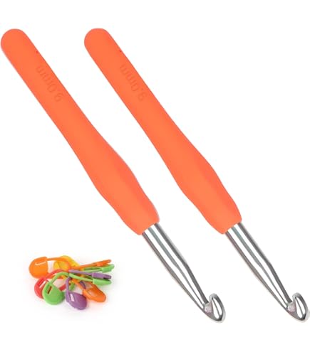 Cobee Lot De 9 Crochets Ergonomiques Multicolores 9 Tailles - Aiguilles à Crochet Confortables Pour Mains Arthritiques
