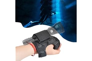 LKJYBG Guanto per torcia subacquea, supporto universale per torcia a mani libere, cinturino da polso regolabile con nastro magico, accessori per luci subacquee (torcia non inclusa) nero