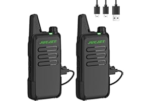 JUCJET T20 Wiederaufladbares Funkgerät für Erwachsene, Outdoor Mini Walkie Talkies mit 16 Kanäle, VOX Squelch, Lizenzfrei PMR Funkgerät (2 Stück)