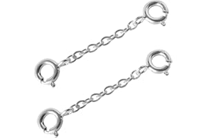 KOPREK 925 Sterling Silver Necklace Extenders, Double-Link Extension Chain Bracelet Extender Silver, Necklace Extender Silver for Making DIY Handmade Bracelet, Necklaces and Suspender, Multiple Size Options