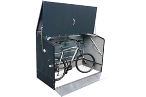 tepro Trimetals Metallgerätehaus Fahrradbox mit klappbarer Einfahrtsrampe für bis zu 3 Fahrrädern, anthrazit