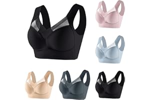 TOMORTSUN Soutien Gorge sans Armature Soutien Gorge de Sport Femme Couleur Unie Grandes Tailles sans Couture sans Fil en Push Up Brassiere Sport Femme Confortable pour Quotidien Sport Yoga