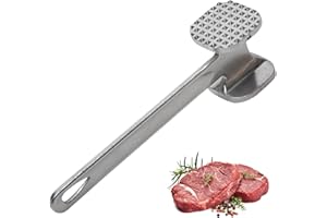 TiamaraEon Meat Tenderizer Hammer, Stainless Steel Meat Mallet Kitchen Tool, Double Sided Heavy Duty Teeth Mallet for Steak Chicken Pork Cook Cooking Enthusiasts