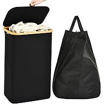 BUYMEO 72L Wäschekorb Faltbar - Grauer Wäschesammler Mit Griffen Wasserdicht