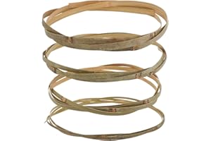FINGERINSPIRE 4 rollos de tiras de bambú para tejer, 4 estilos, tiras planas de mimbre de bambú natural, color oliva, tiras anchas y planas, tiras de bambú de ratán para manualidades, cestas de