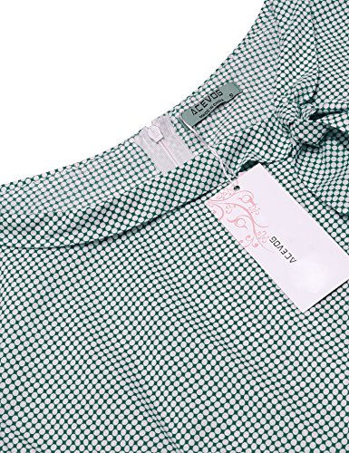Acevog Damen 50s retro Kleid 1950er vintage Rockabilly Partykleider halbe Ärmel Cocktailkleider elegant Frühling S-XXL - 4