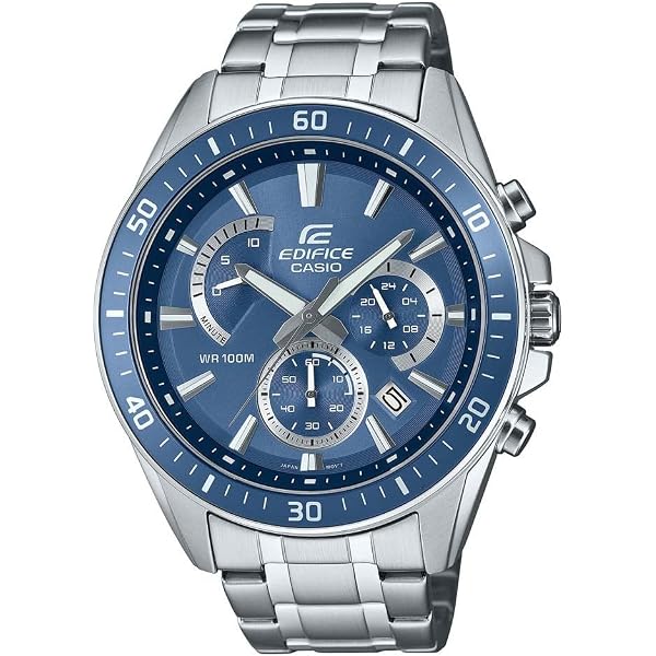 Casio EFB-710D-7AVUEF Orologio Uomo Analogico - Bracciale In Acciaio, Vetro Zaffiro, Impermeabile 10 Bar, Design Classico