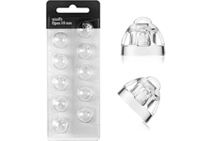 SETGOOLD 10Pcs Hearing Aid Domes Replacements 10mm Hearing Aid Domes Soft Silicone Double Vent Bass Domes Hearing Aid Accessories Compatible with Oticon (10mm)
