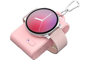 TQTHL Do Samsung Watch Charger, 2000 mAh, przenośna ładowarka do zegarka Galaxy Watch Magnetic Travel Watch Charger z breloczkiem (różowa)
