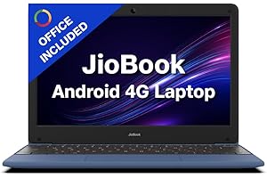 JioBook 11 with Lifetime Office | Android 4G Laptop Mediatek 8788 (JioOS) | Octa-core | 4GB RAM | 64 eMMC Storage | Thin and