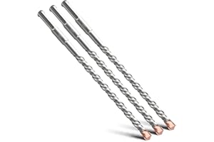 MOXPIFY 3 brocas SDS Plus de 210 mm con doble hélice, para hormigón, piedra, piedra natural