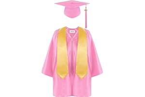 HHSBEAUTY Graduation Cap and Gown Set for Kids,Unisex Boys Girls Primary School with Matching Hat & Tassel Kindergarten Primary School Boys Girls Dress Up Props 4 Set Age 212 Kid Long You Sound like A Girl