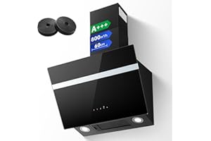 TopStrong Dunstabzugshaube 60cm, 800 m³/h Abzugshaube Umluft/Abluft mit Aktivkohlefilter, A+++, Leise Kopffreihaube mit LED-Beleuchtung, Wandhauben 3 Stufen + Booster Touchscreen, Bürstenloser Motor