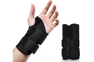 GEMMAHW Lewy pasek na nadgarstek, oddychający ortopedyczny pasek na nadgarstek z 3 metalowymi listwami, opaska na nadgarstek do cieśni nadgarstka, wsparcie nadgarstka do użytku sportowego i