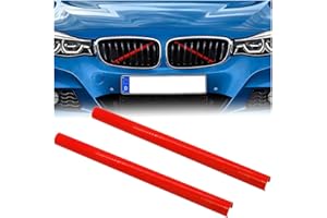 JNNJ 2 Stück Kühler Grill Zierleisten Streifen, Grill Streifen Einsatz Zierleiste, Frontgrill Einsatz V Streben, Auto Grilleinsatz Kühlergrill Trim Zubehör(Rot)