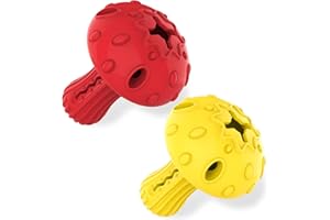 TONGKTAI Juguete Agresivo para Masticar Perros, Juguete para Masticar de Goma de Hongo Indestructible, Paquete de 2 Rompecabezas Interactivo Duradero para Perros para Razas Grandes