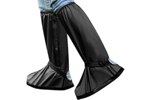 TSJLIKI Wasserdicht Überschuhe, Verdickt Schuhüberzieher Wiederverwendbare & Faltbare Regenstiefel-Schuhabdeckung mit Reißverschluss Rutschfest Reflektor Regenausrüstung für Männer Frauen