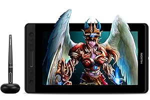 HUION Kamvas Pro 13 Tavoletta Grafica con Schermo Antiriflesso da 13,3 Pollici, Penna Senza Batteria (Inclinazione ±60 °), con Supporto Regolabile, per Apprendimento e Lavoro a Distanza