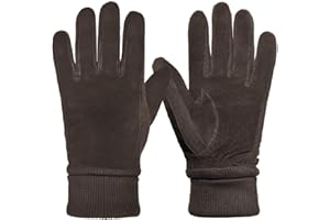 Harssidanzar Guanti invernali da donna in pelle scamosciata in lana termica foderati in pile SL024EU