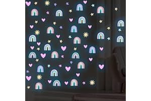 Tarklanda Arc-en-Ciel Autocollants Lumineux Arc en Ciel Stickers Etoiles Phosphorescentes Stickers Muraux Arc-en-Ciel, Arc en Ciel Décoration Chambre Enfant et Fille pour Chambre d'enfant/Bébé Bleu