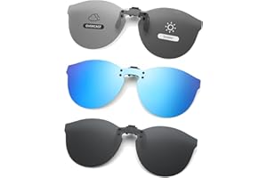 Long Keeper 3 pary klipsów okularów przeciwsłonecznych - spolaryzowane przypinane okulary przeciwsłoneczne na okulary dla kobiet mężczyzn do jazdy podwijane okulary przeciwsłoneczne okrągłe lustrzane