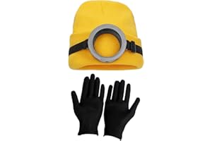 FVCENT Men's Clothing Accessories Retro Steampunk Goggles Yellow Knitted Hat Black Gloves