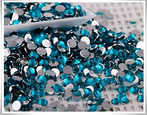 RayLineDo® Pack of 1000 x 2mm Flat Back Rhinestones Diamante Acrylic Gems Scatter Diamonds Wedding Party Table Confetti Crystals Decoration Mixed Light Blue- High Quality