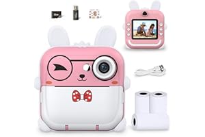 Kids Camera for Girls Boys, JESWO Instant Camera for Kids with Print Photo Paper,1080P HD Kids Digital Camera Toy, Birthday Gifts for 3 4 5 6 7 8 9 10 Year Old Girl Boy, 32GB SD Card, Video Recorder