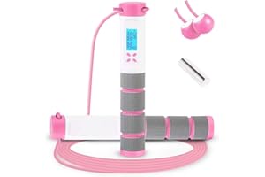 Wastou Corda per saltare, maniglia appesantita digitale allenamento corda per saltare con contatore di calorie per l'allenamento fitness, velocità di esercizio regolabile saltando la corda per tutti