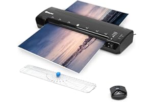 Waytex 78208 Plastifieuse A3 A4 A5 A6 Pro Ultra Rapide Plastification à Chaud et à Froid jusqu’à 2x250 microns avec Température Réglable + 1 Rogneuse et 1 Coupe angle