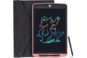 MIAVOGO LCD Schreibtafel Kinder 12 Zoll, Elektronisches Grafiktablett Tragbares Zeichentablett für Kinder und Erwachsene mit Schutzhülle, Schreibtafel für Zuhause, Schule und Büro (pink)