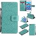 Produktbild Hozor PU Leder Hülle für Sony Xperia M5 5.0 zoll Embossing Prägung Blumen Muster Ledertasche Weiche TPU Soft Rückseite Abdeckung Handytasche Bumper Schutzhülle Brieftasche Flip Case Wallet Cover Bookstyle Handyhülle Tasche Anti-Scratch Shell Folio Klapphülle mit Standfunktion Magnetverschluss und Kredit Kartenfächer - Hellgrün