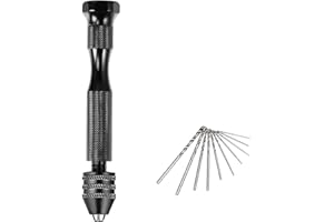 CONGGUAN 11 Pcs Hand Drill for Resin Molds Spiral Hand Drills Mini Hand Drill Kits Pin Vise Hand Drill Set Holding 0.5-2mm Bits for DIY Drilling Model Making Craft Drilling