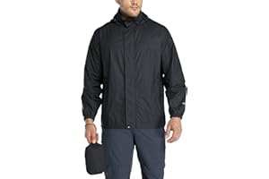 33,000ft Veste de pluie pliable avec capuche rangeable, légère et imperméable, coupe-vent, pour activité en plein air, pour homme