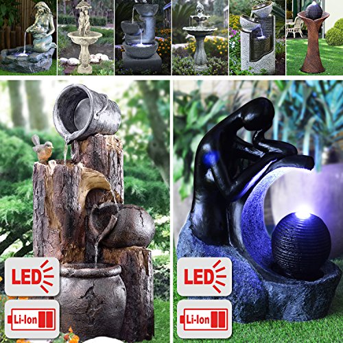 GARTENBRUNNEN BRUNNEN Solar BRUNNEN ZIERBRUNNEN VOGELBAD WASSERFALL GARTENLEUCHTE TEICHPUMPE – SPRINGBRUNNEN WASSERSPIEL für Garten, Gartenteich, Terrasse, Teich, Balkon, sehr DEKORATIV, VERBESSERTES MODELL MIT PUMPEN-INSTANT-START-FUNKTION SOLARTEICHDEKORATION, GARTENDEKO, LED-Solar-Set Wasserbrunnen „KLASSIK-GARTEN“ mit LiIon-Akku & LED-Licht GARTENLEUCHTE STEHLAMPE - 3