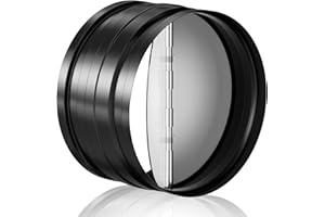 Hon&Guan Rückstauklappe DN 150 mm, Rückschlagklappe aus Verbstärkt Verzinkter Stahl mit Dichtgummi zur Rückflussverhinderung für Dunstabzugshaube, Abluftschlauch, Rohrventilator, Klimaanlage