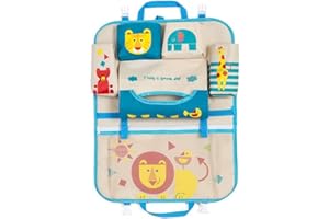 DoMyfit Organiseur de siège de voiture pour accessoires de voyage de bébé et enfants Sac de rangement à suspendre Protection de l’arrière du siège