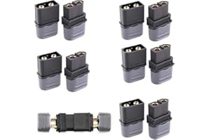 VISSQH 10pcs (5 Paia) connettore xt60H,XT60 connettore Batteria lipo,connettore xt60 Maschio/Femmina, con Nero XT60 Connettore di Alloggiamento Guaina, per Batteria Lipo FPV Drone