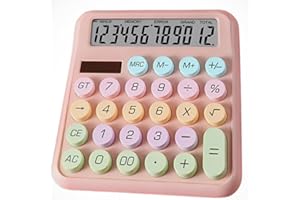 WZIOEPUL Desktop Calculator Cute Candy Color - 12 Digit Standard Basic-Calculator, Cute Color Design, As a Gift for Colleagues, Kids,Classmates (Tawny)